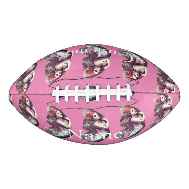 Balón De Fútbol Americano Belleza de la sirena pelirroja Thunder_Cove (Anverso)