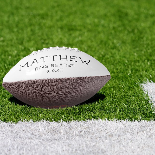 Balón De Fútbol Americano Boda del portador del anillo Keepsake (Keepsake Ring Bearer Wedding Football)