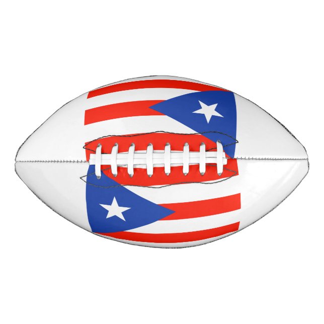 Balón De Fútbol Americano Boricua Banderas Puertorriqueñas Banderas de Alber (Anverso)