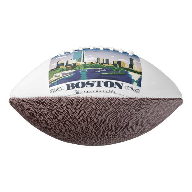 Balón De Fútbol Americano Boston, Massachusetts (Girado 90)