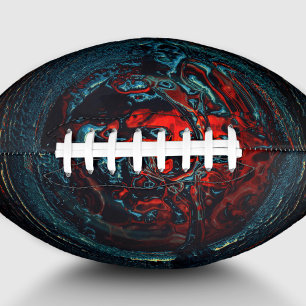 Balón De Fútbol Americano Brillo rojo del Océano Inferno