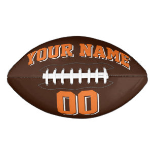 Balón De Fútbol Americano BROWN ORANGE AND WHITE Custom Football