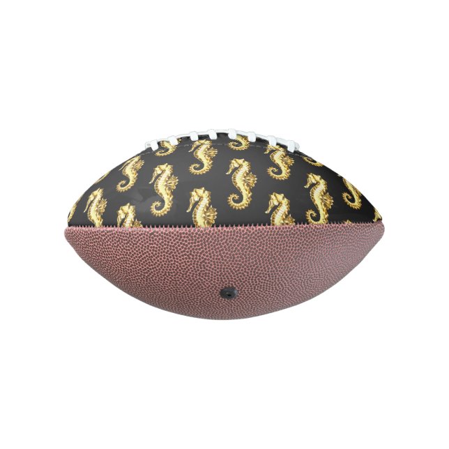 Balón De Fútbol Americano Caballo marino polígono de oro (Girado 270)