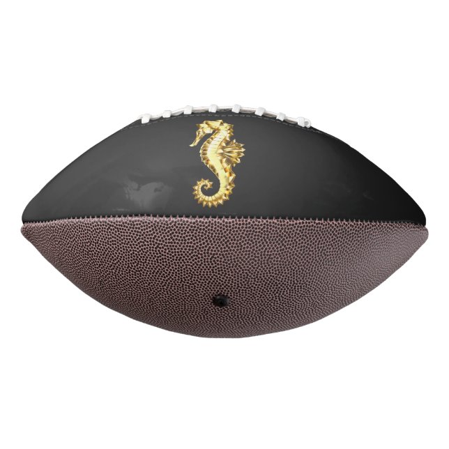 Balón De Fútbol Americano Caballo marino polígono de oro (Girado 270)