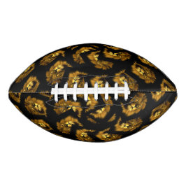 Balón De Fútbol Americano Cabeza De León En Negro,