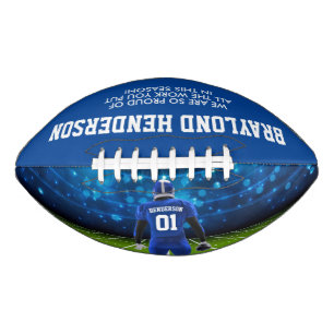 Balón De Fútbol Americano Camiseta Azul Personalizada Jugador Fútbol