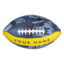 Balón De Fútbol Americano Camuflaje Azul Marino Personaliza tu nombre