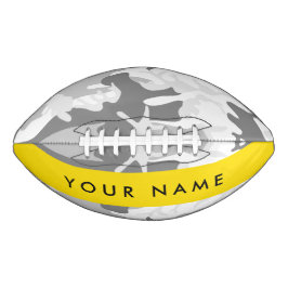 Balón De Fútbol Americano Camuflaje Gris Nieve de Invierno Personaliza tu no