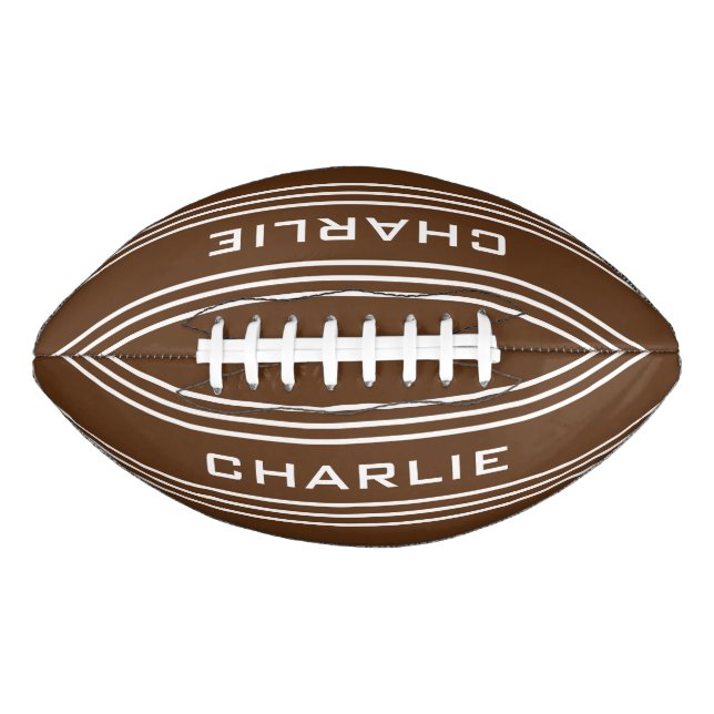 Balón De Fútbol Americano Chocolate Stripes custom monogram football (Anverso)