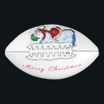 Balón De Fútbol Americano Christmas Football Snowman and Girl Dance<br><div class="desc">Happy Snowman and Girl Dance Tango Christmas Party Fun Cartoon Drawing - Choose / Add Your Unique Text / Name / Color - Make Your Special Gift - Resize and move or remove and add elements / text with customization tool ! Drawing and Design by MIGNED. Please see my other...</div>
