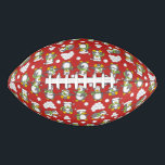 Balón De Fútbol Americano Christmas penguins background<br><div class="desc">Seamless cute and happy little penguins cartoon background wearing santa hats and scarfs and playing with snowballs.</div>