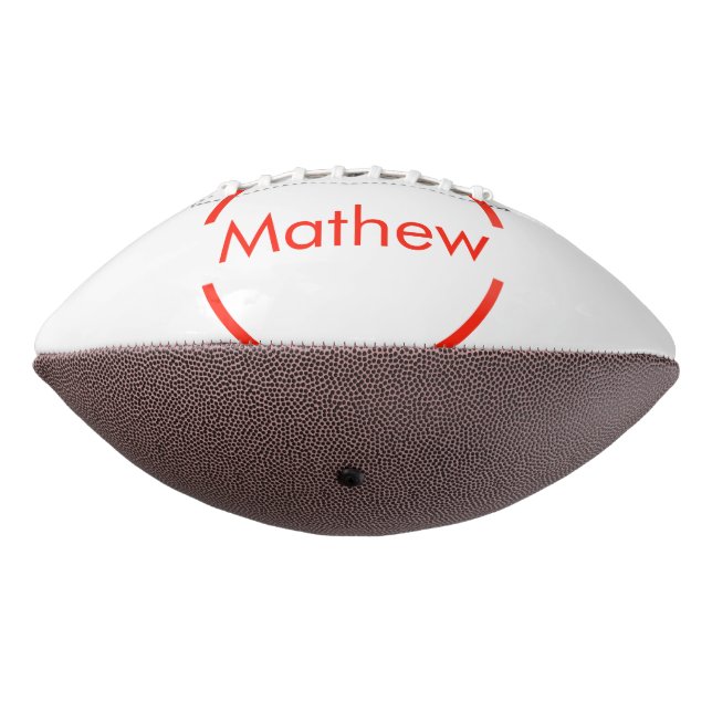 Balón De Fútbol Americano círculo rojo simple añadir el texto de la letra de (Girado 270)