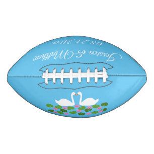 Balón De Fútbol Americano Cisnes blancas y nenúfares Bodas Personalizado
