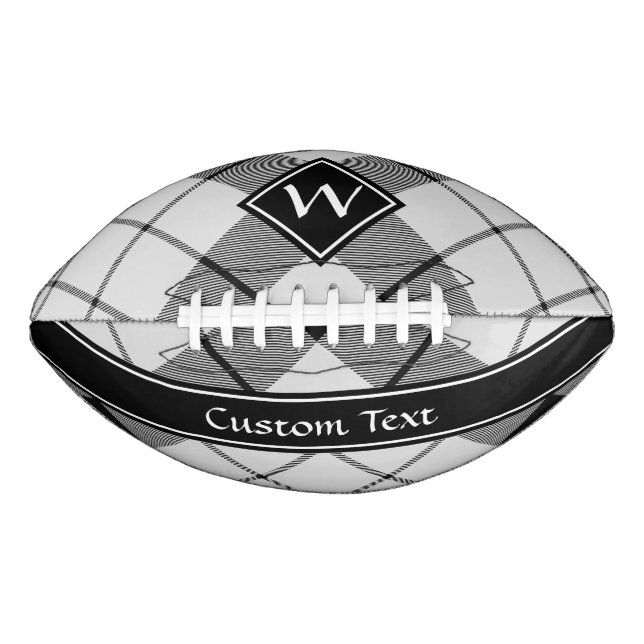 Balón De Fútbol Americano Clan MacFarlane Tartán blanco y negro (Anverso)