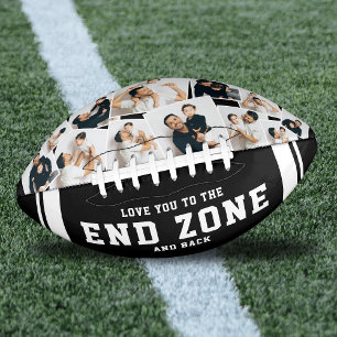 Balón De Fútbol Americano Collage de 12 fotos personalizado “Te amo hasta la