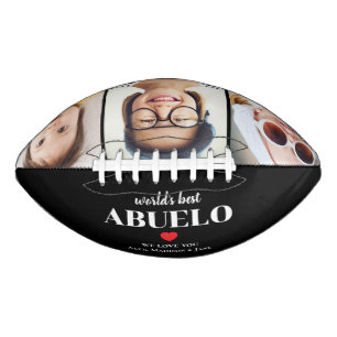 Balón De Fútbol Americano Collage de 3 Fotos Abuelo el Mejor del Mundo Te Am