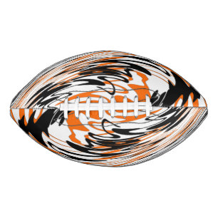 Balón De Fútbol Americano Colores bengalíes Naranja y negro