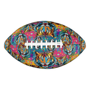 Balón De Fútbol Americano Colores de arcoíris de cabeza de tigre pintan manc