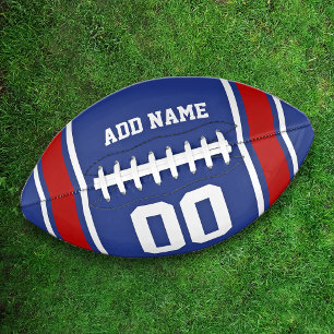 Balón De Fútbol Americano Colores de equipo azul y rojo personalizados