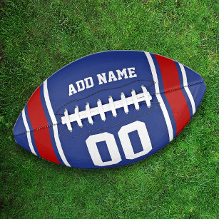 Balón De Fútbol Americano Colores de equipo azul y rojo personalizados