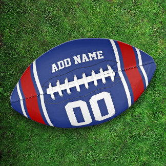Balón De Fútbol Americano Colores de equipo azul y rojo personalizados