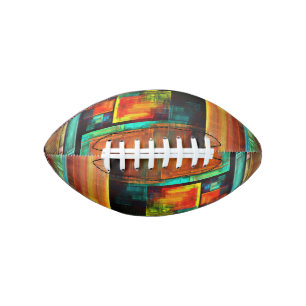 Balón De Fútbol Americano Coloridas plazas Patrón de arte abstracto moderno
