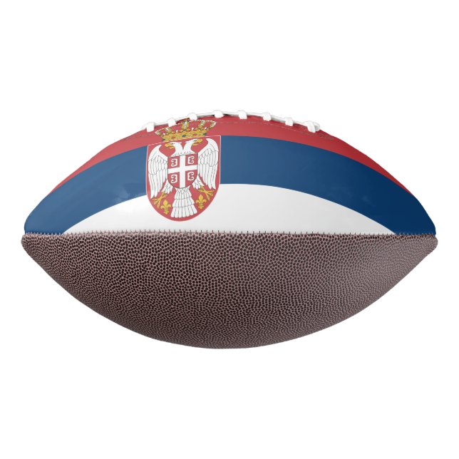 Balón de fútbol americano con bandera de Serbia (Girado 270)