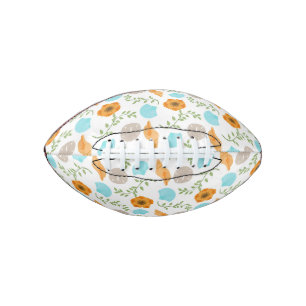 Balón De Fútbol Americano Conchas Caracol Mar Flor Naranja Hojas Verdes
