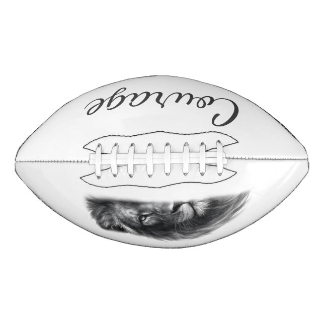 Balón De Fútbol Americano Courage Lion Artistic Minimal- (Anverso)