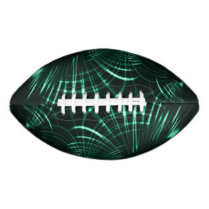 Balón De Fútbol Americano Curvas punteadas en combinación de verde selva y n
