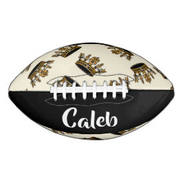 Balón De Fútbol Americano Custom name gold crown pattern