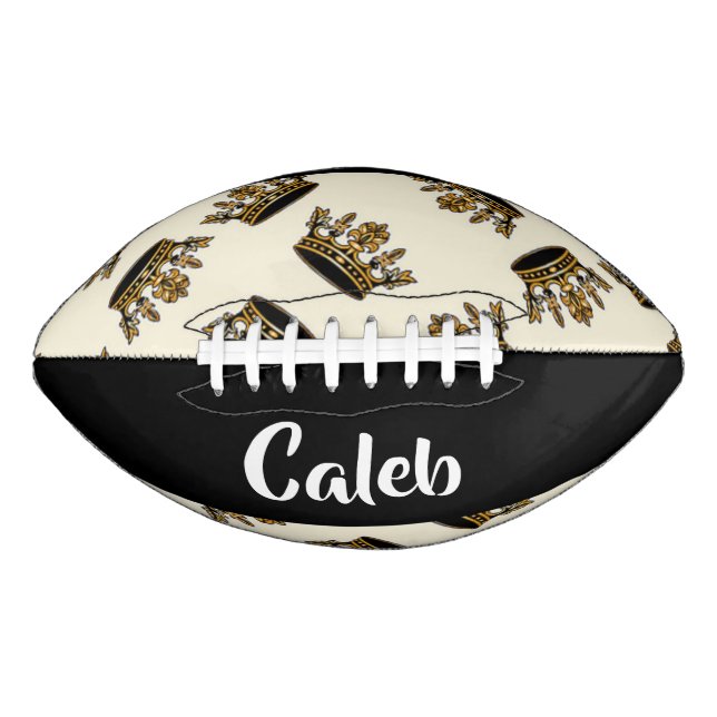 Balón De Fútbol Americano Custom name gold crown pattern (Anverso)