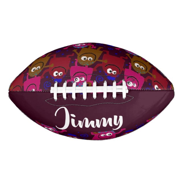 Balón De Fútbol Americano Custom name monsters pattern (Anverso)