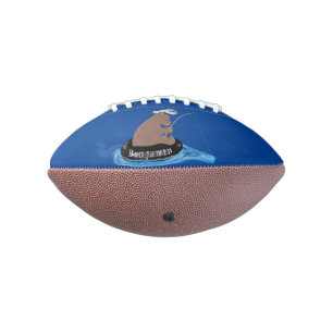Balón De Fútbol Americano Cute bear cub fishing cartoon illustration