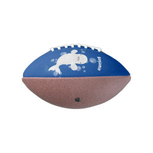 Balón De Fútbol Americano Cute beluga whale bubbles cartoon illustration