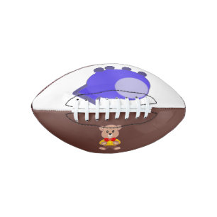 Balón De Fútbol Americano Cute Bowtie Teddy Bear Blue Spaceship