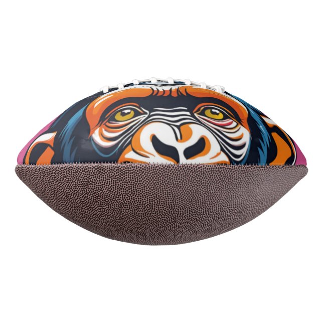 Balón De Fútbol Americano Cute Crazy Funny Chimpanzee (Girado 270)
