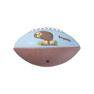 Balón De Fútbol Americano Cute curious funny brown owl cartoon illustration