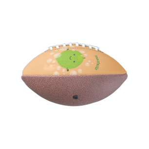 Balón De Fútbol Americano Cute green lime bubbles cartoon illustration