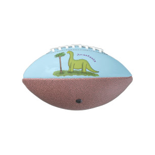 Balón De Fútbol Americano Cute happy green brontosaurus dinosaur cartoon