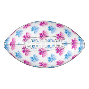 Balón De Fútbol Americano Dahlia rosa, Dahla azul, patrón floral, flores