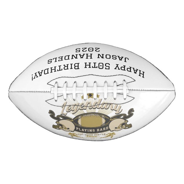 Balón De Fútbol Americano Descanso Ultimate Personalizado Desde El Cumpleaño (Anverso)