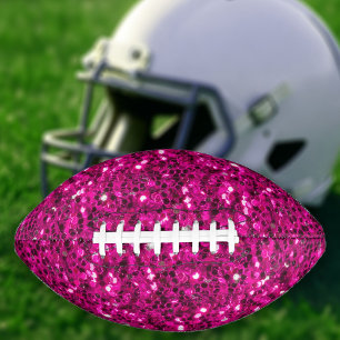 Balón De Fútbol Americano Destellos rosa caliente brillo falso brillo