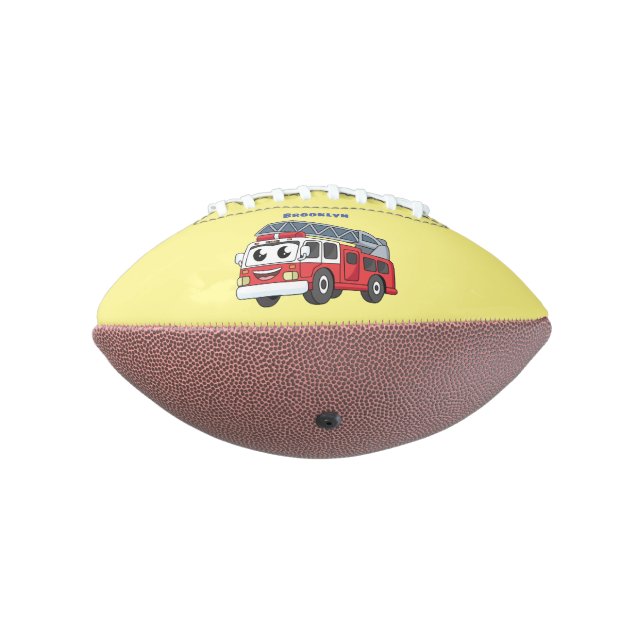 Balón De Fútbol Americano Dibujo animado de camión de bomberos feliz y lindo (Girado 270)