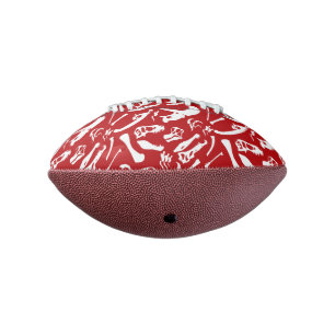 Balón De Fútbol Americano Dinosaur Bones (Red)