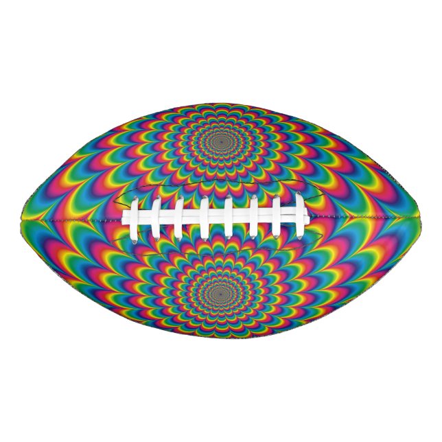 Balón De Fútbol Americano Diseño abstracto del arco iris psicodélico (Anverso)