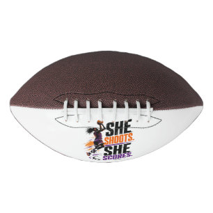 Balón De Fútbol Americano Diseño de baloncesto femenino 'Ella tira, ella ano