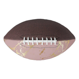 Balón De Fútbol Americano Diseño de mármol rosa y dorado precioso