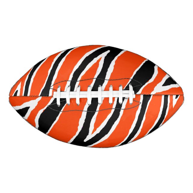 Balón De Fútbol Americano Diseño de tigre negro y naranja (Anverso)