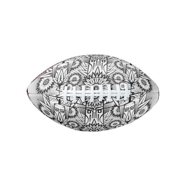 Balón De Fútbol Americano Diseño tribal artístico (Anverso)